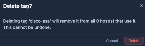 Deleting a tag with a confirmation dialog